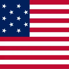 Flaga USA z 13 gwiazdami, symbol wolności i dumy. To wizualizacja, która może inspirować do poznania tekstu hymnu Stanów Zjednoczonych Ameryki.
