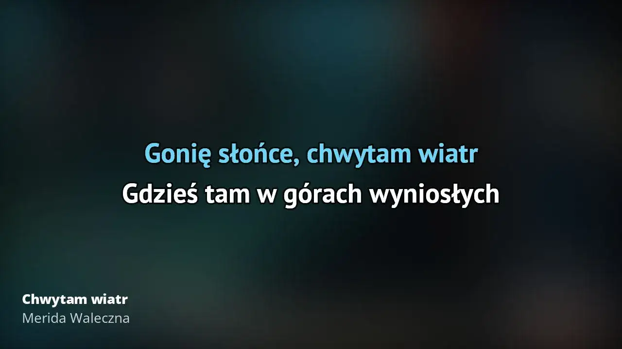 Zdjęcie Tekst piosenki Kiedy nie śpią sny z Meridy Walecznej - wersja polska
